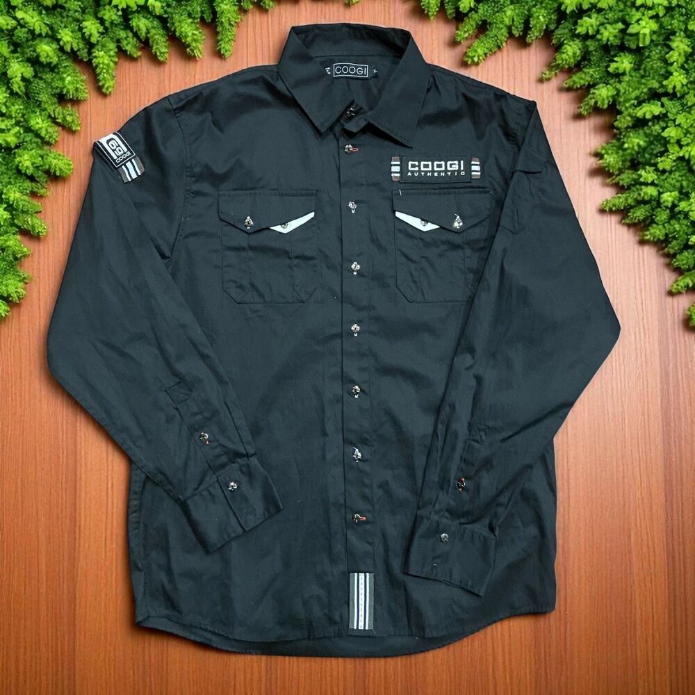 COOGI Black Casual Button Down Shirt